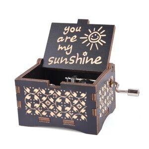 Decorative Wooden Music Box - Black and Cream